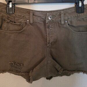 a loves a, olive drab shorts, 4 button fly, size 26
